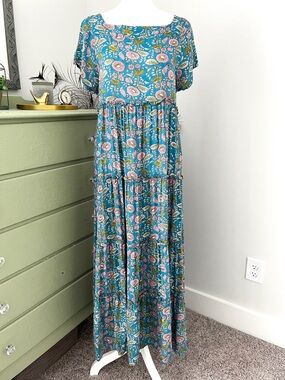 Natural Life Berkley Dress - Blue Floral Vines (Small)